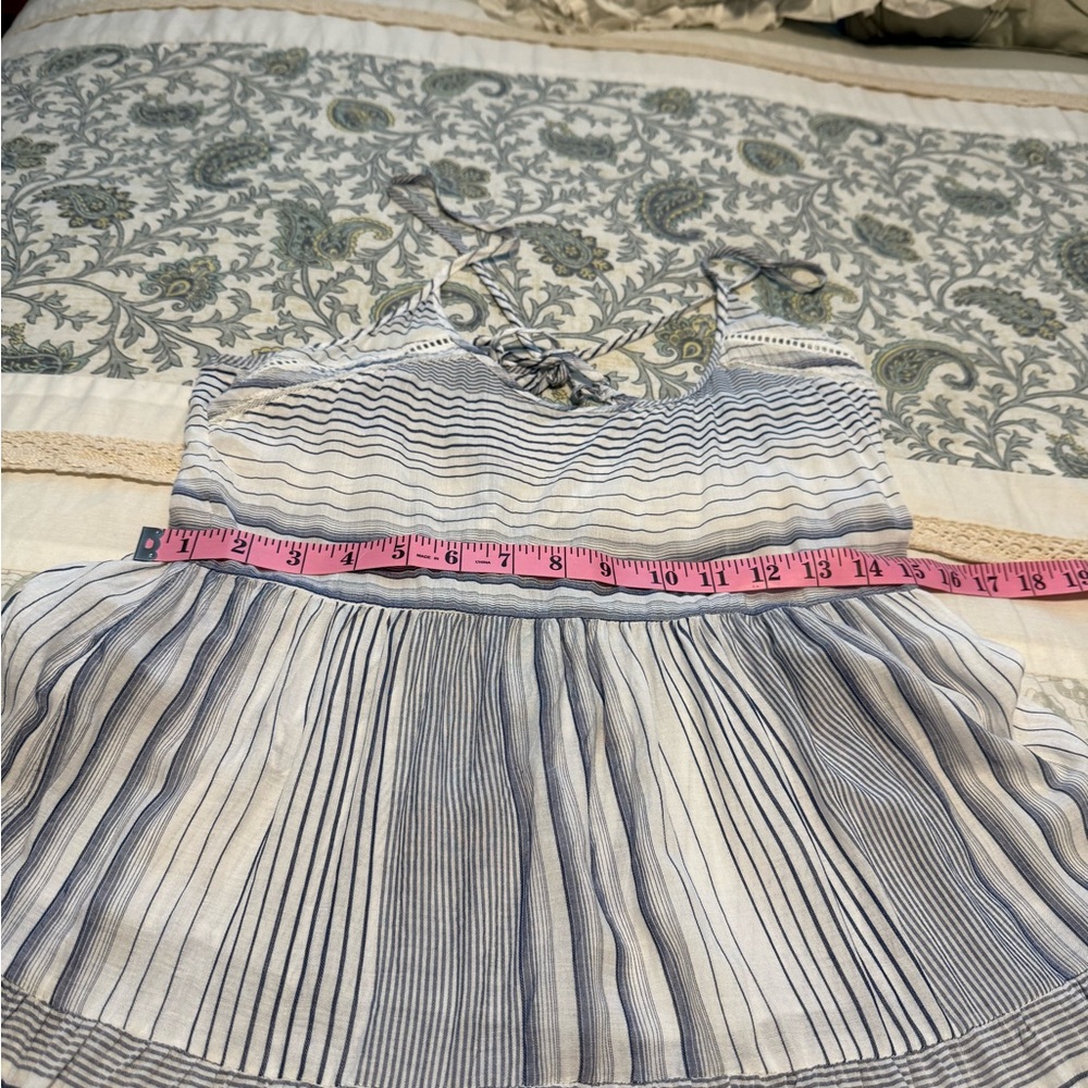 Striped Sleeveless Dress with Ruffle Hem - Picture 5 of 7